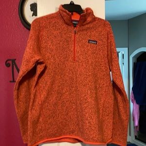 Orange/red fleece pullover